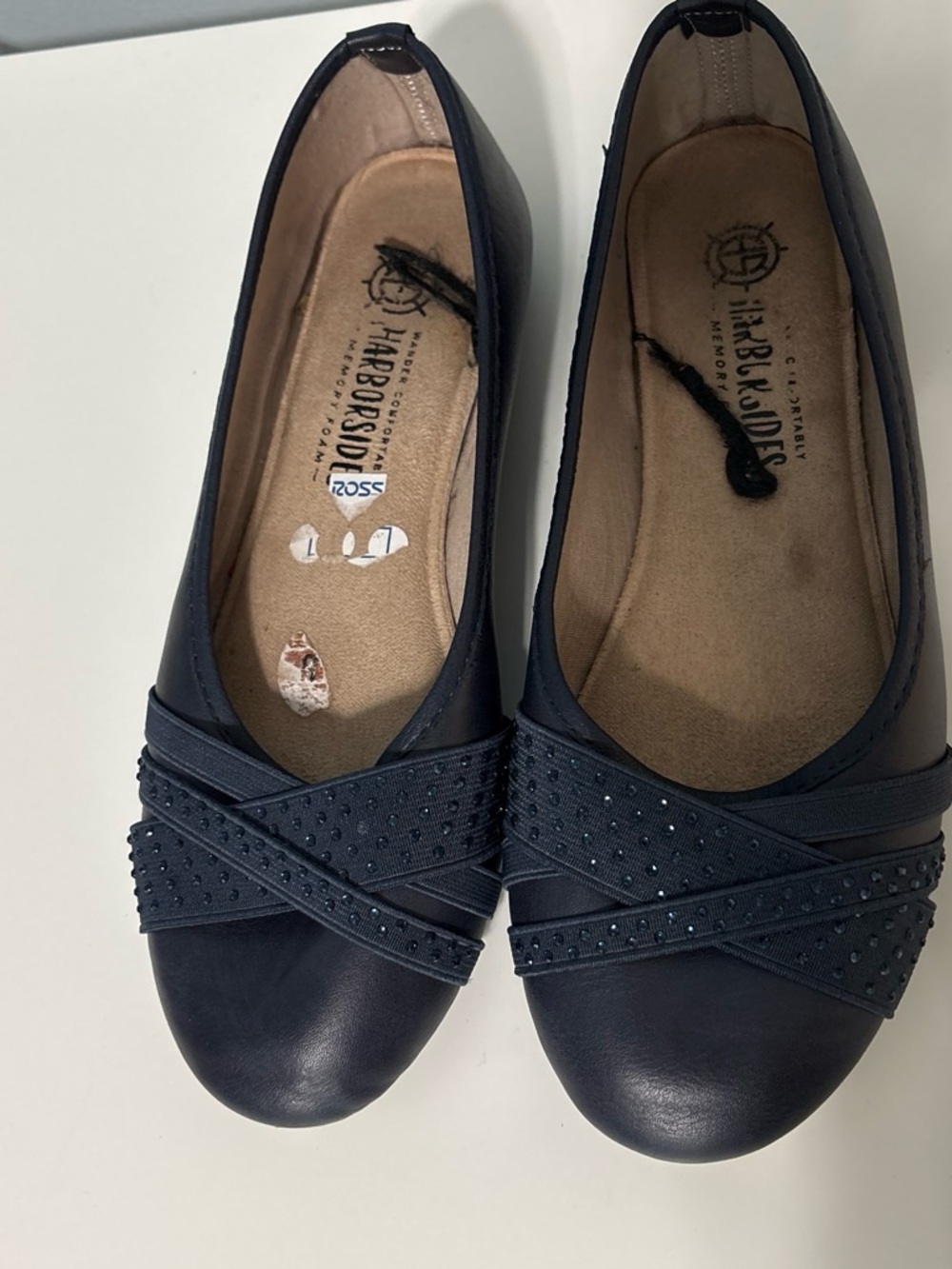 Harborside Navy Women’s Slip-On Flats size 8W